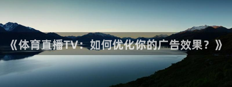 足球直播飞速：《体育直播TV：如何优化你的广告效果？》